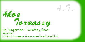 akos tormassy business card